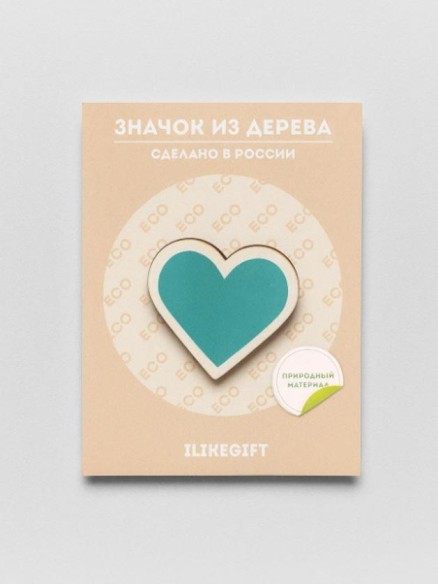 15802. Значок ECO из дерева TIFFANY HEART