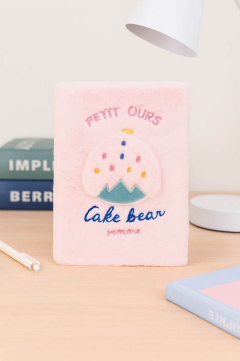 Блокнот плюшевый &quot;Cake bear&quot;, pink, 22 х 15 см, плотность 80 гр. 