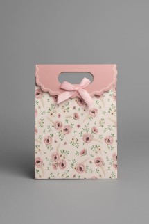 Пакет подарочный (XS) &quot;Many flowers&quot;, orange  (12x6x16)