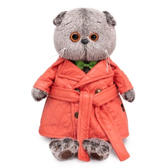 Мягкая игрушка "Кот Басик в стеганом пальто" (22 см)