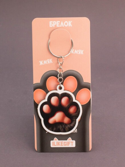 Брелок ECO из дерева iLikeGift "Лапка чёрная"