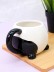 Кружка керамическая с ложкой «Funny panda», black (450 мл) 