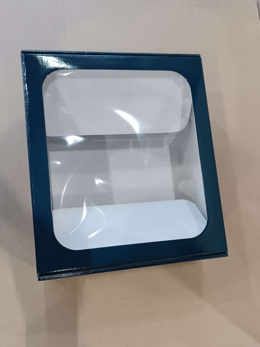 Коробка с ПЭТ-окно, темно-синий, 170х300х120мм 