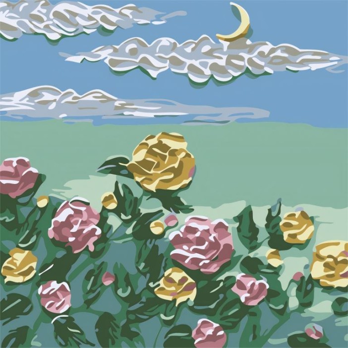 Картина по номерам на подрамнике Draw Me! «Yellow-pink flowers», (20*20 см) 