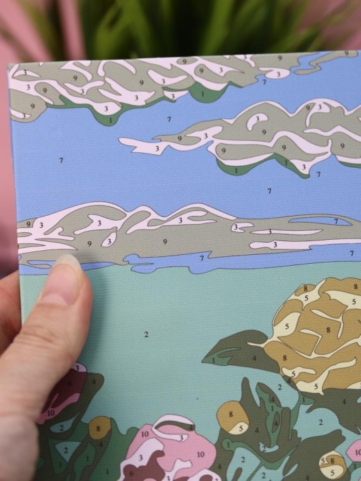 Картина по номерам на подрамнике Draw Me! «Yellow-pink flowers», (20*20 см) 