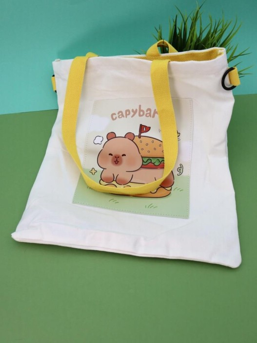 Сумка шоппер &quot;Capybara in a burger&quot;, white 