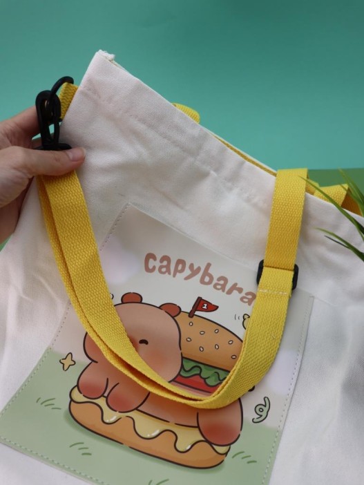 Сумка шоппер &quot;Capybara in a burger&quot;, white 