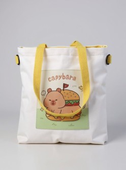 Сумка шоппер "Capybara in a burger", white