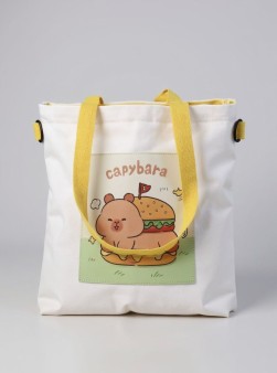 Сумка шоппер "Capybara in a burger", white