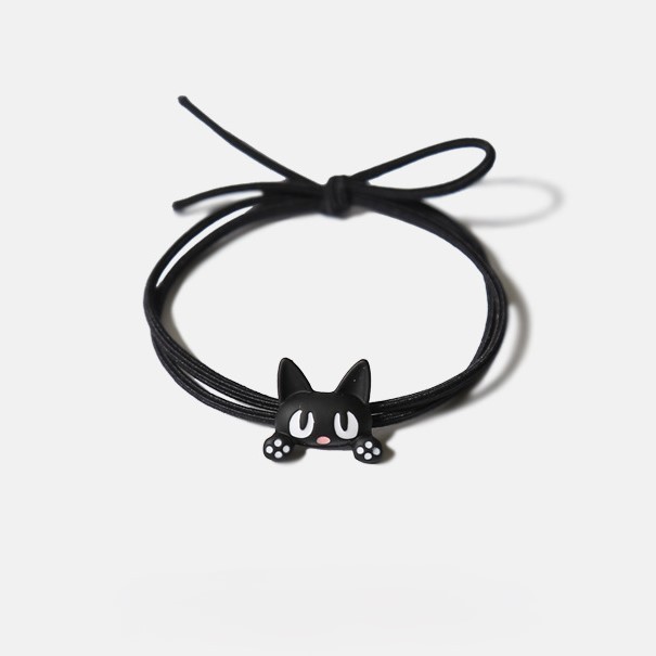 Резинка для волос GIRLY "Котик", черная