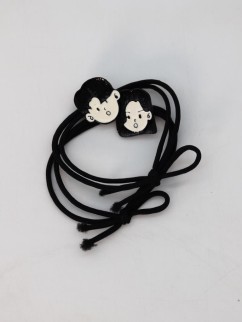 Набор резинок для волос GIRLY 2 шт. &quot;Funny friends, kids&quot;, black