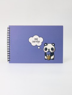 Скетчбук «Sweet panda», 14х20 см,  плотность 100 гр