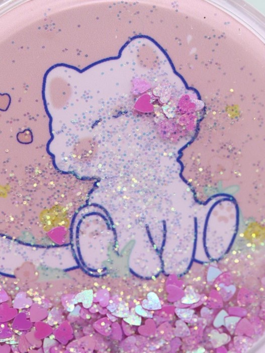 Зеркало шейкер раскладное &quot;Сute kitten&quot;, розовое, 7*7 см 