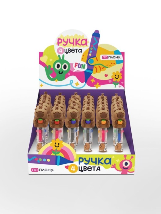 Разноцветная мини-ручка 4 в 1 &quot;Capybara with berry&quot;, mix 