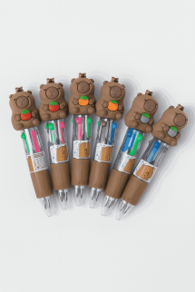 Разноцветная мини-ручка 4 в 1 &quot;Capybara with berry&quot;, mix