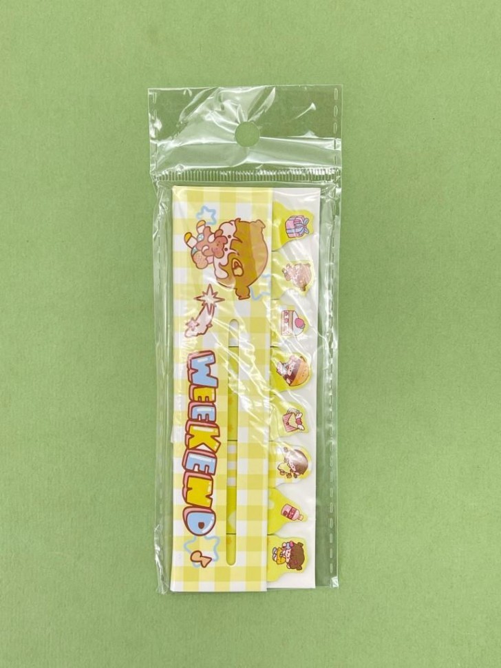 Стикеры закладки "Weekend", yellow