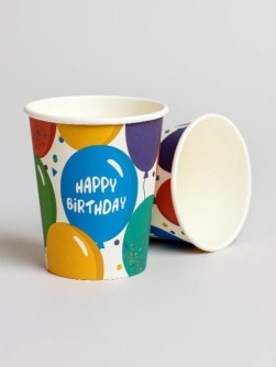 Набор бумажных стаканов 6 шт. "Colorful balloons", (9 см)
