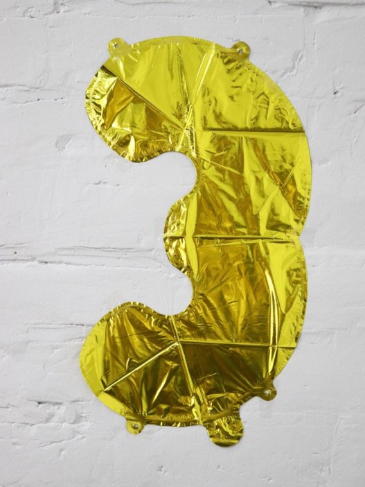 Шар фольгированный &quot;Milestone moments&quot; цифра 3, золото (40 см) 