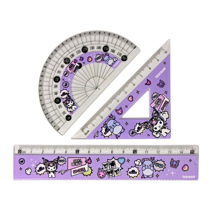 Набор линеек 3 шт. "Куроми и друзья" (линейка, треугольник, транспортир) 