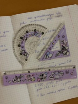 Набор линеек 3 шт. "Куроми и друзья" (линейка, треугольник, транспортир)