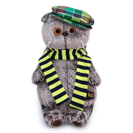 Мягкая игрушка "Басик в разноцветной кепке" (22 см) 