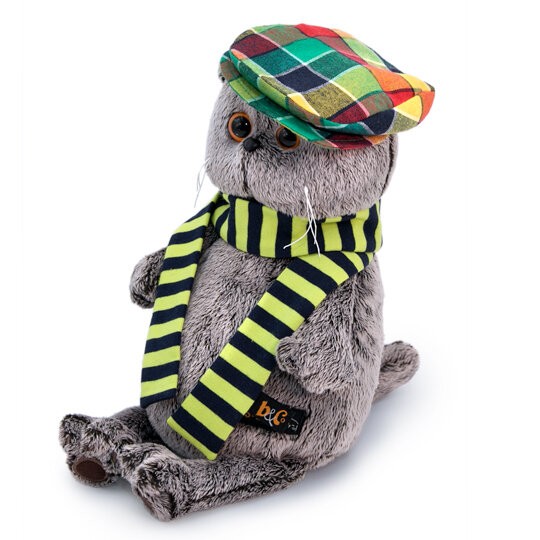 Мягкая игрушка "Басик в разноцветной кепке" (22 см) 