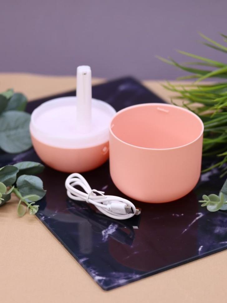 Настольный увлажнитель воздуха - ночник iLikeGift "Цветы", розовый (портативный, USB)