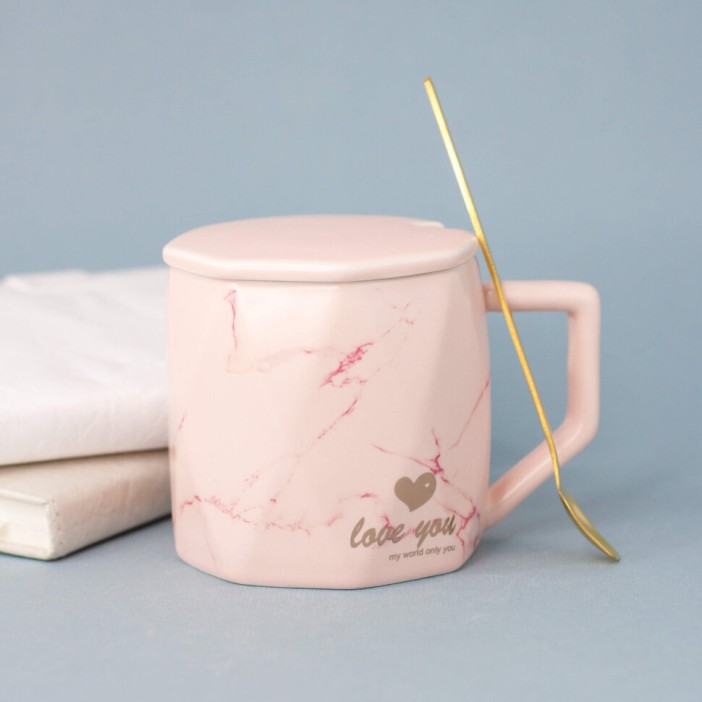 Кружка "Marble heart", pink 