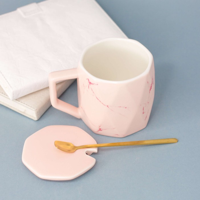 Кружка "Marble heart", pink 