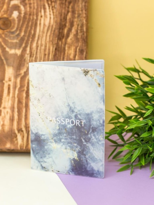 ОБЛОЖКА ДЛЯ ПАСПОРТА &quot;Gold on marble&quot;, плотность 600 мкм 