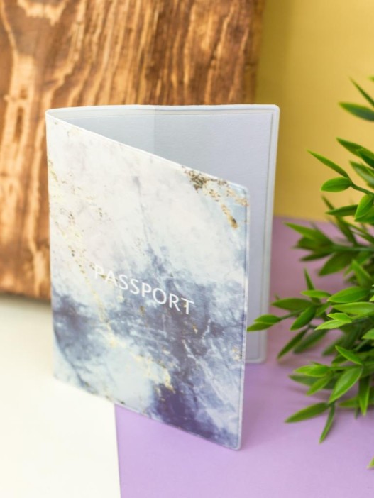 ОБЛОЖКА ДЛЯ ПАСПОРТА &quot;Gold on marble&quot;, плотность 600 мкм 