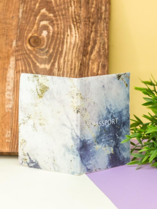 ОБЛОЖКА ДЛЯ ПАСПОРТА &quot;Gold on marble&quot;, плотность 600 мкм 