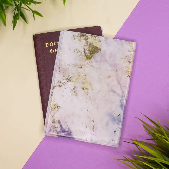 ОБЛОЖКА ДЛЯ ПАСПОРТА &quot;Gold on marble&quot;, плотность 600 мкм 