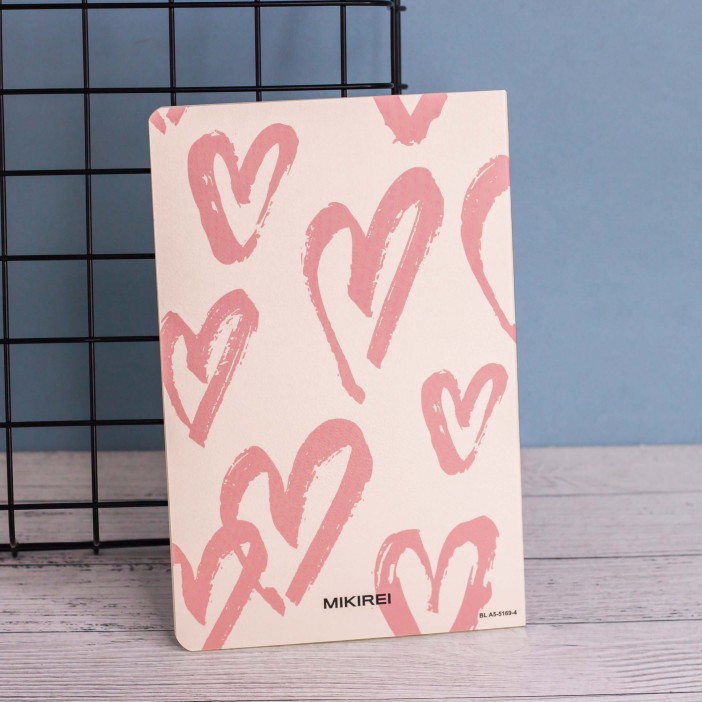 Тетрадь (A5) "Pink hearts transparent", (13.5*20.5) 