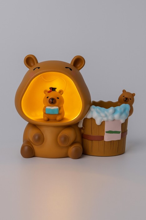 Ночник - подставка для канцелярских принадлежностей &quot;Capybara student&quot; (13.8 см) 