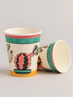 Набор бумажных стаканов 6 шт. "Кактус-2", 250 мл