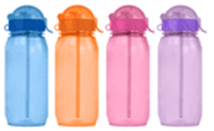 Бутылка &quot;Classic&quot; с трубочкой, purple (400 ml) 