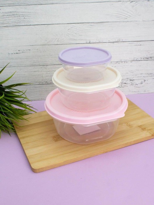 Набор контейнеров 3 шт. «Color life round»  (1 л, 0.53 л, 0.2 л) 