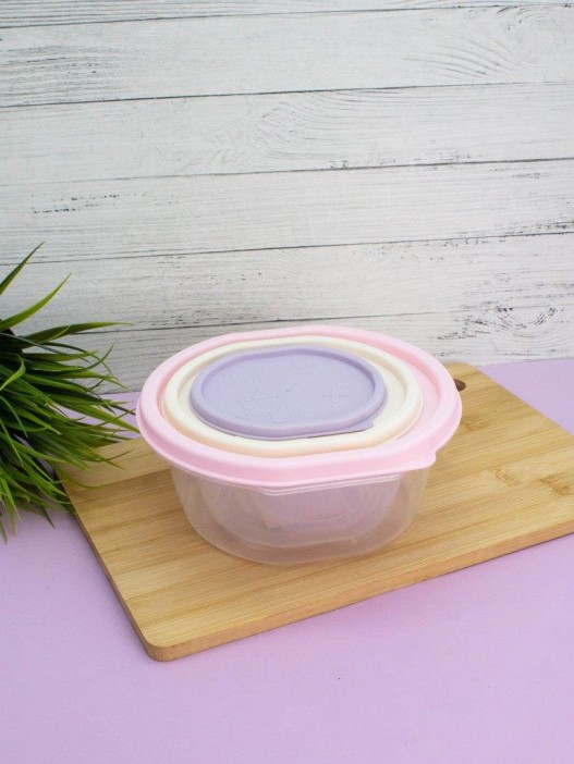 Набор контейнеров 3 шт. «Color life round»  (1 л, 0.53 л, 0.2 л) 