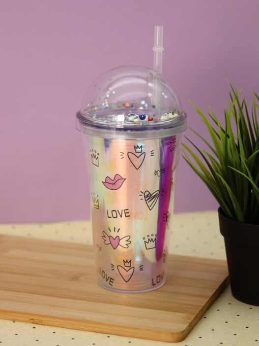 Тамблер iLikeGift &quot;Love heart&quot;, purple (450 ml) 