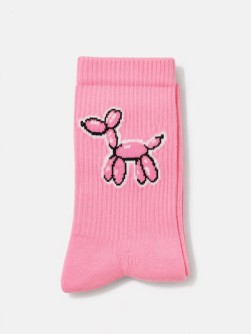 Носки "Собачка из воздушного шарика", розовые, мужские/женские р. 35-40