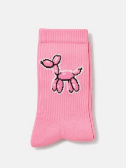 Носки "Собачка из воздушного шарика", розовые, мужские/женские р. 35-40