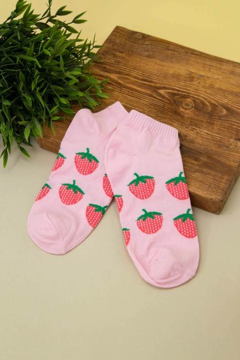 Носки женские "Strawberry", розовый, р. 35-40 