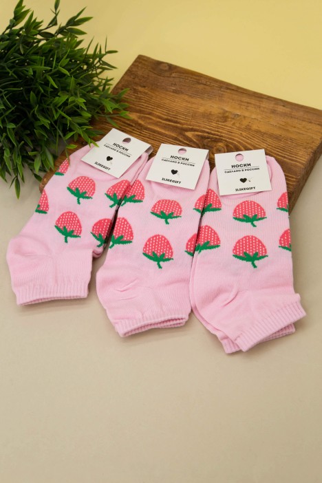 Носки женские "Strawberry", розовый, р. 35-40 