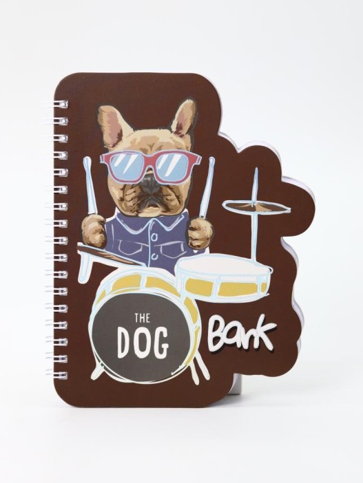 Блокнот на спирали (B6) &quot;Dog drummer&quot;, brown (13*18) 