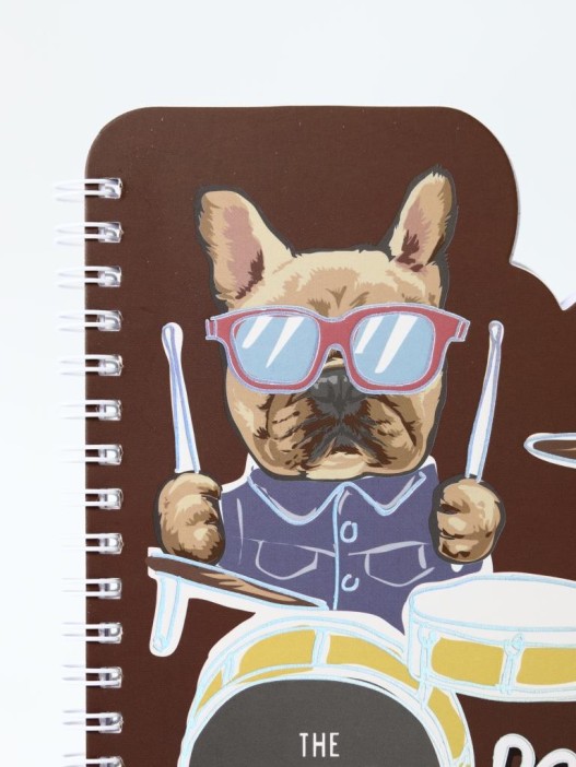 Блокнот на спирали (B6) &quot;Dog drummer&quot;, brown (13*18) 