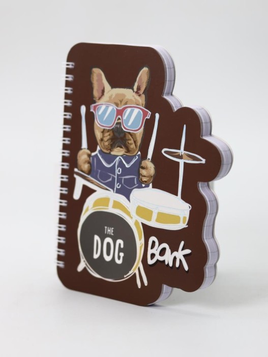 Блокнот на спирали (B6) &quot;Dog drummer&quot;, brown (13*18) 