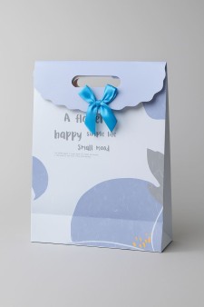 Пакет подарочный (XS) "Pastel flower", blue (16.5*12.5*6)