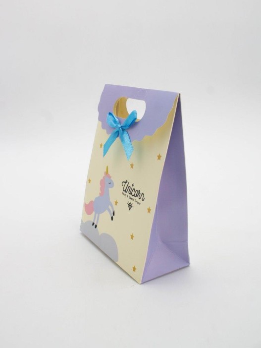 Пакет подарочный (XS) &quot;Lovely unicorn&quot;, yellow (12x6x16) 