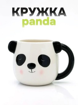 Кружка керамическая «Panda with ears», white, 450 мл
